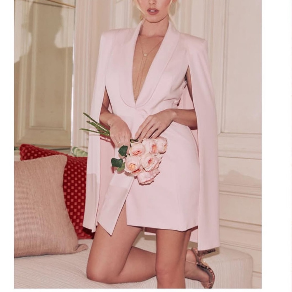 Katie May Blush Pink Cape Blazer Dress